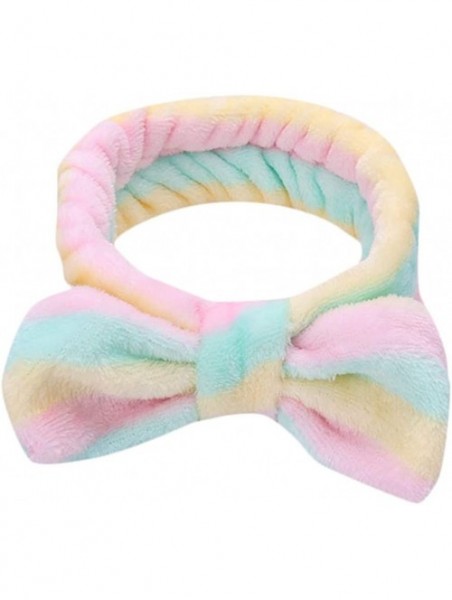 Headbands FarJing Bow Hair Band Women Facial Makeup Head Band Soft Coral Fleece Head Wraps For Shower Washing Face - A-e - C3...