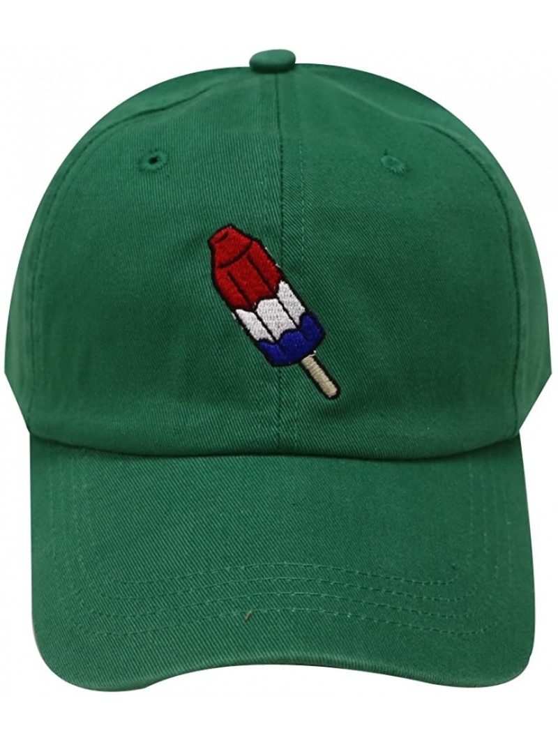 Baseball Caps Firecrackers Ice Cream Cotton Dad Caps - Kelly Green - CJ12L9P51VJ $13.76