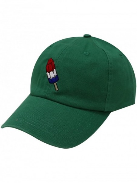 Baseball Caps Firecrackers Ice Cream Cotton Dad Caps - Kelly Green - CJ12L9P51VJ $13.76