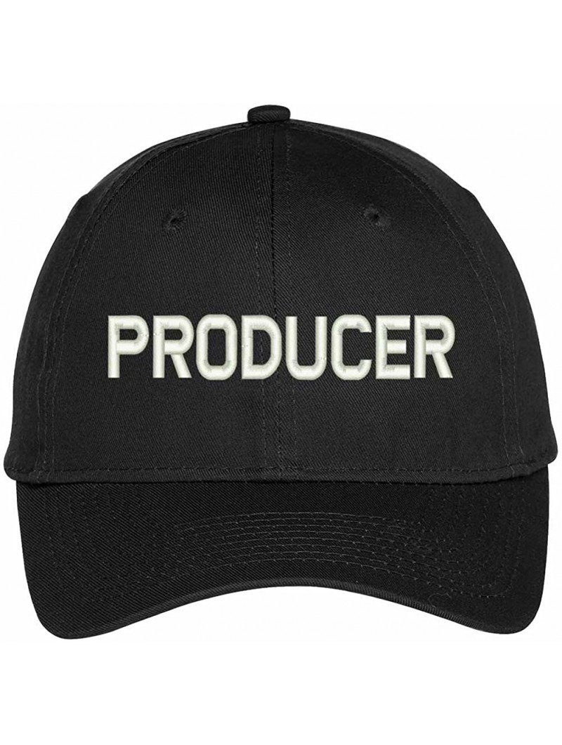 Baseball Caps Producer Embroidered High Crown Baseball Cap - Black - C612GZC22V3 $24.20