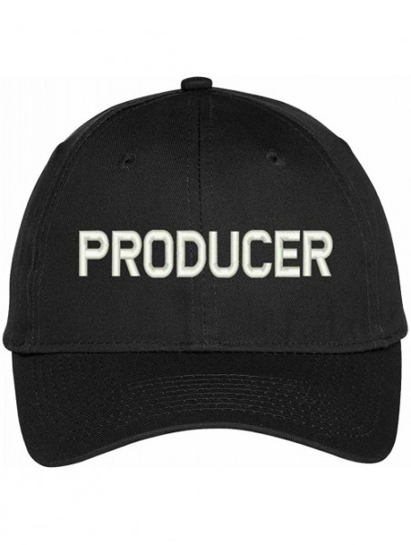 Baseball Caps Producer Embroidered High Crown Baseball Cap - Black - C612GZC22V3 $24.20