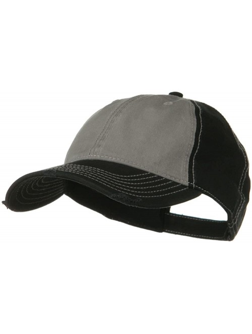 Baseball Caps Superior Garment Washed Cotton Twill Frayed Visor Cap - Black Grey - C411918DEH5 $14.53