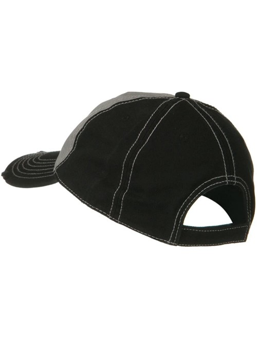 Baseball Caps Superior Garment Washed Cotton Twill Frayed Visor Cap - Black Grey - C411918DEH5 $14.53