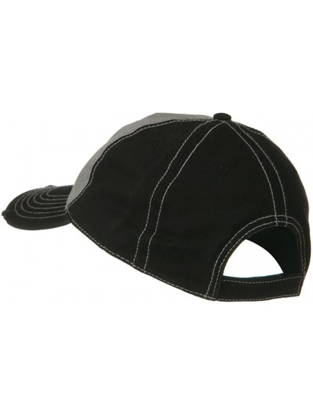 Baseball Caps Superior Garment Washed Cotton Twill Frayed Visor Cap - Black Grey - C411918DEH5 $14.53