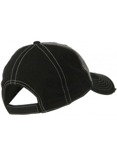 Baseball Caps Superior Garment Washed Cotton Twill Frayed Visor Cap - Black Grey - C411918DEH5 $14.53