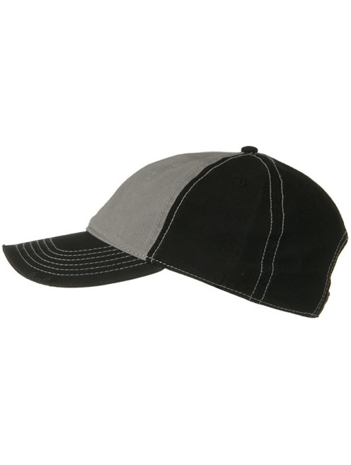 Baseball Caps Superior Garment Washed Cotton Twill Frayed Visor Cap - Black Grey - C411918DEH5 $14.53