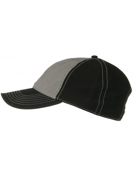 Baseball Caps Superior Garment Washed Cotton Twill Frayed Visor Cap - Black Grey - C411918DEH5 $14.53