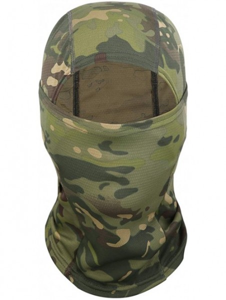 Balaclavas Balaclava Face Mask for Men Women Motorcycle Windproof Face Cover Ninja Mask - Green Camo - CO1983X8YAR $19.43