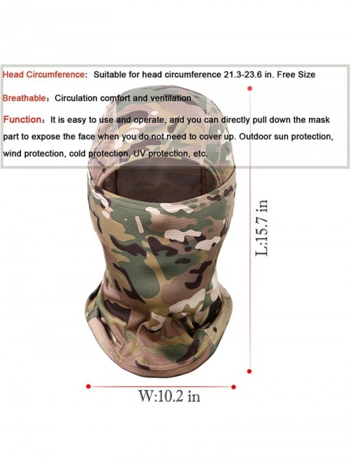 Balaclavas Balaclava Face Mask for Men Women Motorcycle Windproof Face Cover Ninja Mask - Green Camo - CO1983X8YAR $19.43