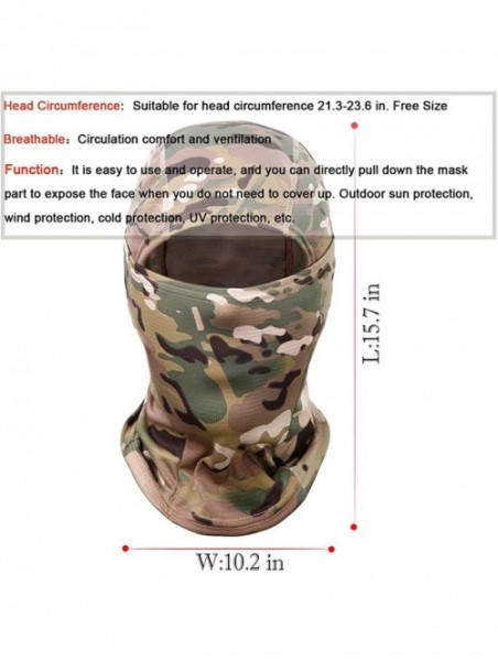 Balaclavas Balaclava Face Mask for Men Women Motorcycle Windproof Face Cover Ninja Mask - Green Camo - CO1983X8YAR $19.43