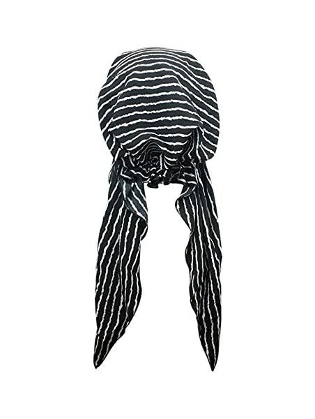 Skullies & Beanies Chemo Cap-Turban Headwear-Multi Function Headwrap and Chemo Hats for Hairloss - 217-stripes-black - CP187E...