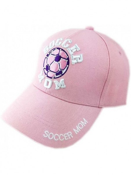 Baseball Caps Stone Bling Bling Baseball Soccer Basketball Football Sport Mom Cap - Soccer Pink - CA183R77KYS $20.88