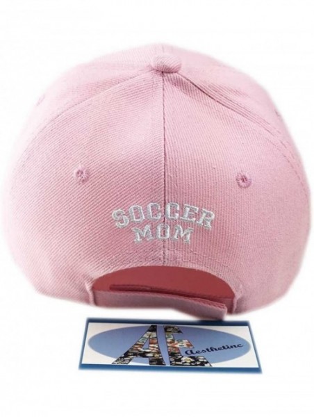 Baseball Caps Stone Bling Bling Baseball Soccer Basketball Football Sport Mom Cap - Soccer Pink - CA183R77KYS $20.88