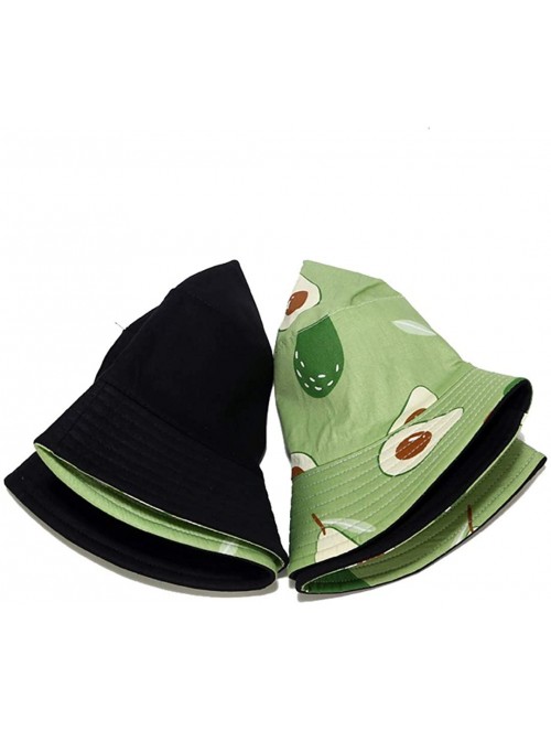 Bucket Hats Banana Print Bucket Hat Fruit Pattern Fisherman Hats Summer Reversible Packable Cap - Avocado Green - C319490G8A5...