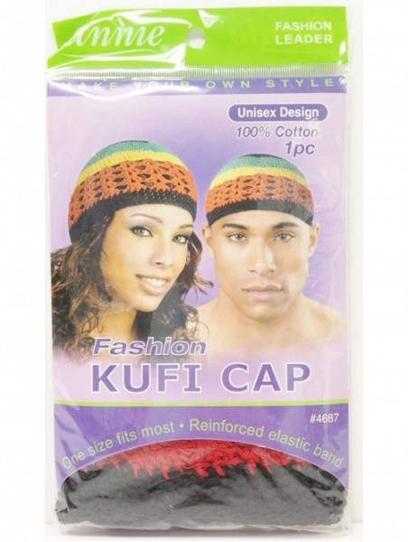 Skullies & Beanies Kufi Cap Rasta 4687 - Rasta - CY1104BYV6V $13.30