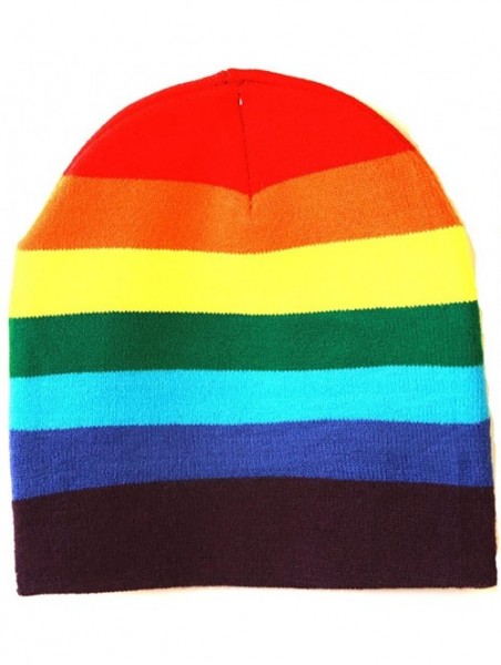 Skullies & Beanies Cuffless Winter Rainbow Beanie - C9110XY6M7Z $13.43