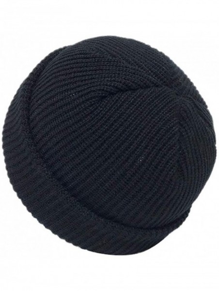 Skullies & Beanies Men's Women's Acrylic Knit Solid Watch Docker Skull Cap - Black - CV18L4W079Q $12.00