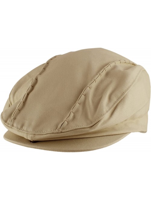 Newsboy Caps Stitched Flat Cap Cabbie Hat Gatsby Irish Hunting Newsboy Beret - Beige - C911LLY6XDT $13.49