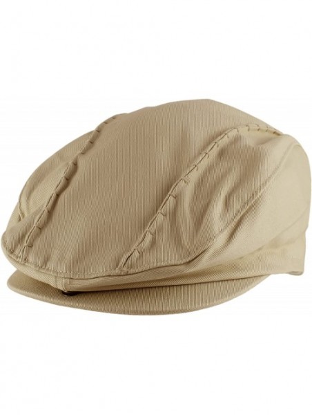 Newsboy Caps Stitched Flat Cap Cabbie Hat Gatsby Irish Hunting Newsboy Beret - Beige - C911LLY6XDT $13.49