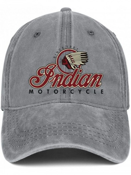 Baseball Caps Indian-Motorcycles-logp- Mens Women's Washed Cool Cap Adjustable Snapback Beach Hat - Grey-176 - CB18UX2ZRH2 $2...