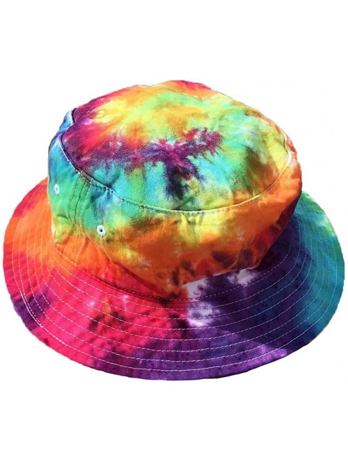 Bucket Hats Tie Dye Bucket Hat - Unisex Bucket Hat - Handmade - 100% Cotton - Machine Washable - Hippie - C518OQ5N5U0 $44.47