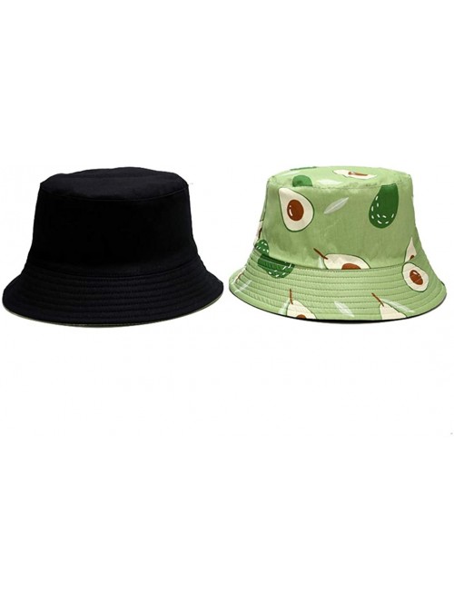 Bucket Hats Banana Print Bucket Hat Fruit Pattern Fisherman Hats Summer Reversible Packable Cap - Avocado Green - C319490G8A5...