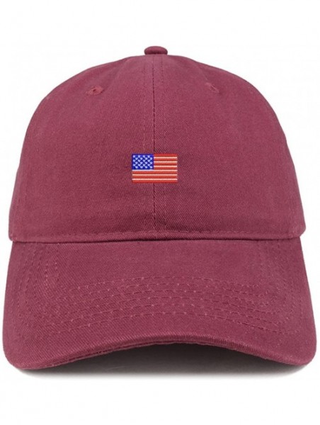 Baseball Caps US American Flag Small Embroidered Dad Hat Patriotic Cap - Maroon - CC185HOIL9X $18.99