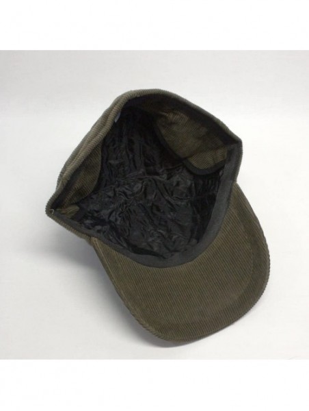 Baseball Caps Solid Corduroy Low Profile Adjustalble Baseball Cap - Olive W/Warmer Flap - CX1893IAW6D $19.19