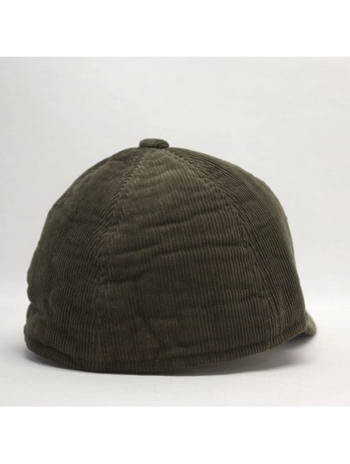 Baseball Caps Solid Corduroy Low Profile Adjustalble Baseball Cap - Olive W/Warmer Flap - CX1893IAW6D $19.19