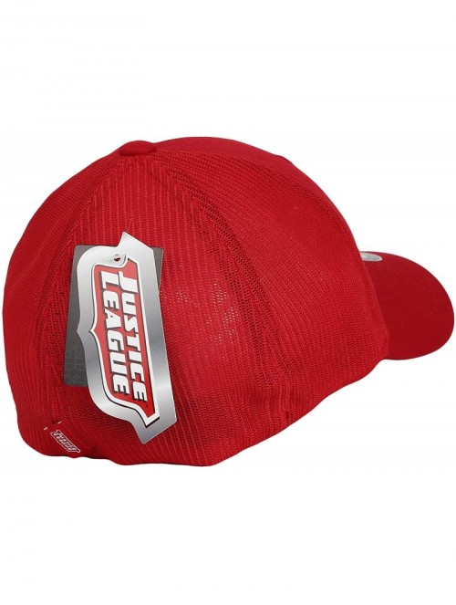 Baseball Caps Superman Shield Embroidery Baseball Cap Mesh Hat ACM1206 - Red - C418UNMRLRU $28.48