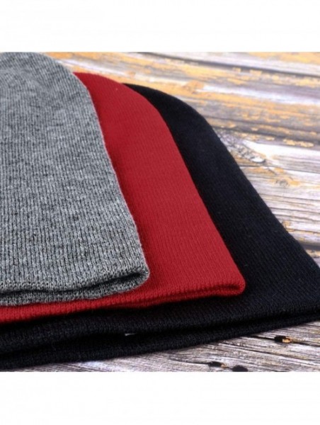 Skullies & Beanies Beanie for Men&Women- Daily Wool Beanies Unisex Winter Cuffed Plain Skull Knit Hat Cap - C5192SDW6Y3 $11.97