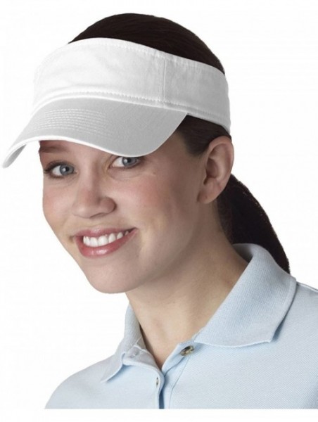 Visors Classic Cut Chino Cotton Twill Visor (8103) - White - CW1147687FP $12.05