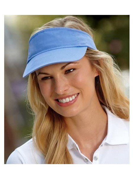 Visors Classic Cut Chino Cotton Twill Visor (8103) - White - CW1147687FP $12.05