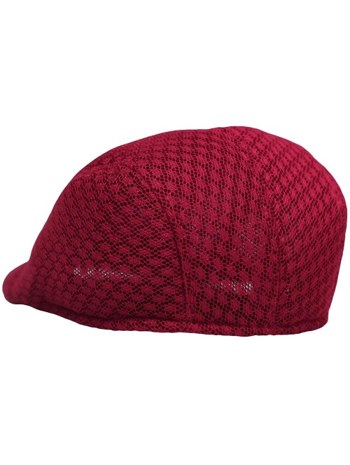 Newsboy Caps Breathable Mesh Summer Hat Newsboy Ivy Cap Cabbie Flat Cap UZ30053 - Red - CR18WYGAW58 $10.23