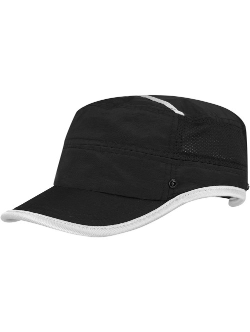 Sun Hats Taslon UV Fidel Cap - Black - CR11LV4GLKJ $21.00