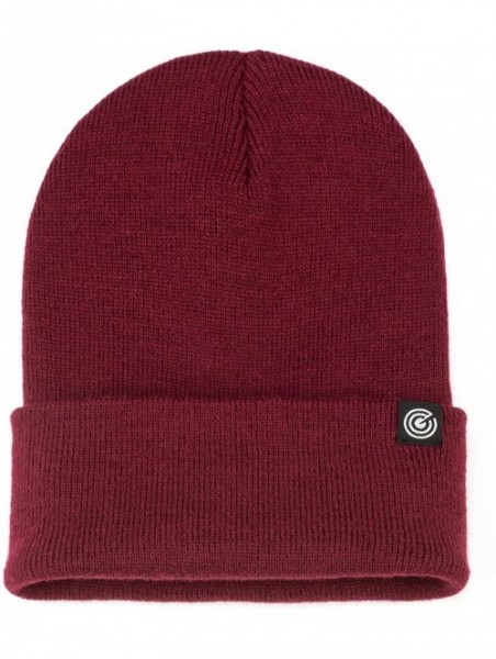 Skullies & Beanies Cuffed Beanie for Men & Women - Soft- Warm Knit - Maroon - CE18CN9XQWN $13.47