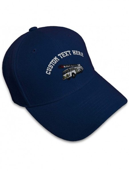 Baseball Caps Custom Baseball Cap Firefighter Truck Hook and Ladder Embroidery Strap Closure - Navy - CU18SDIQRZC $28.82