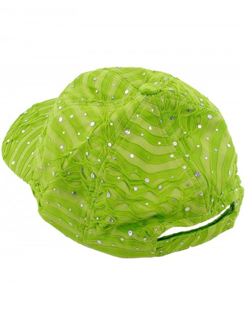 Baseball Caps Glitzy Game Sequin Trim Baseball Cap - Lime - CT11GX7G6T5 $12.45