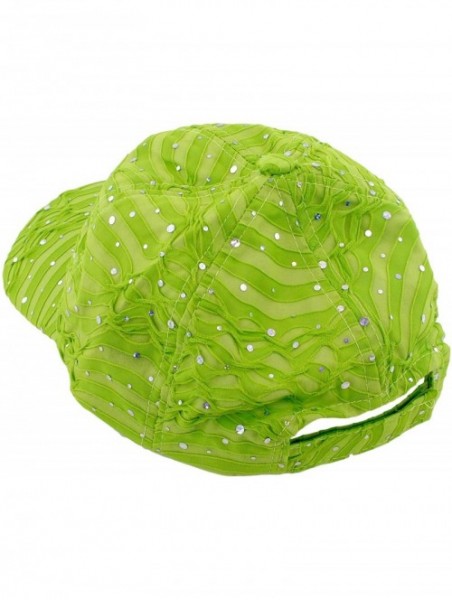 Baseball Caps Glitzy Game Sequin Trim Baseball Cap - Lime - CT11GX7G6T5 $12.45