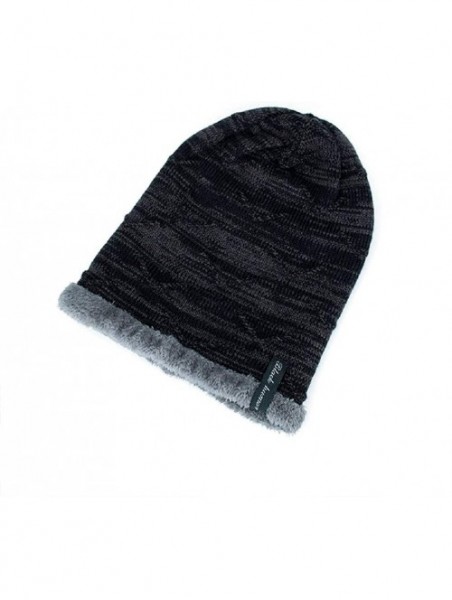 Skullies & Beanies Men Women Winter Warm Stretchy Beanie Skull Slouchy Cap Hat Fleece Lined - Black - CV18K6NGDD3 $14.53