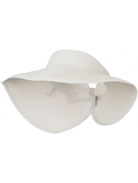 Visors UPF 50+ Bow Closure Roll Up Visor - White W39S33D - C411E8U6GWL $51.76