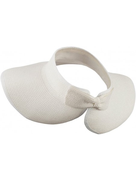 Visors UPF 50+ Bow Closure Roll Up Visor - White W39S33D - C411E8U6GWL $51.76