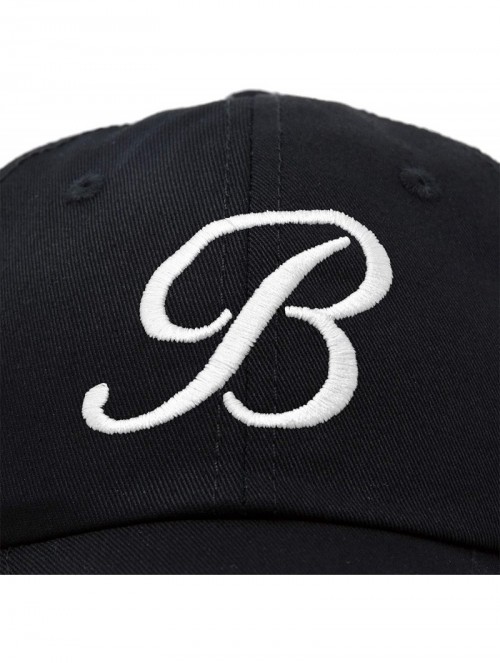 Baseball Caps Initial Hat Letter B Womens Baseball Cap Monogram Cursive Embroidered - Black - CT18TWRX92K $14.26