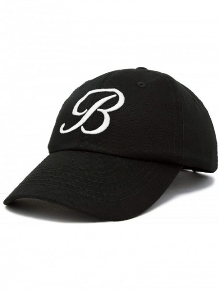 Baseball Caps Initial Hat Letter B Womens Baseball Cap Monogram Cursive Embroidered - Black - CT18TWRX92K $14.26