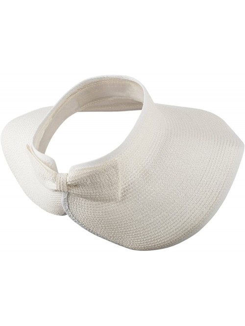 Visors UPF 50+ Bow Closure Roll Up Visor - White W39S33D - C411E8U6GWL $51.76