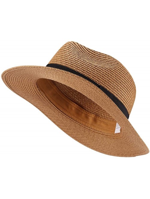 Sun Hats Beach Hats for Women- Summer Straw Hats Wide Brim Panama Hats with UV UPF 50+ Protection for Girls and Ladies - CJ19...