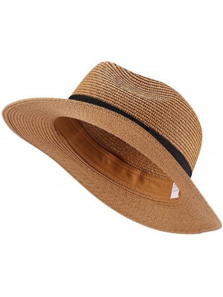 Sun Hats Beach Hats for Women- Summer Straw Hats Wide Brim Panama Hats with UV UPF 50+ Protection for Girls and Ladies - CJ19...