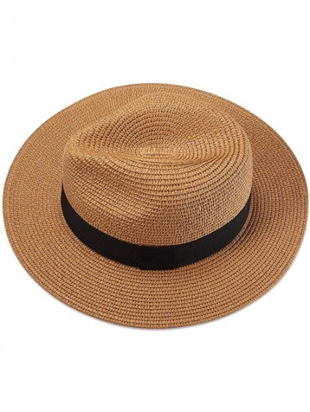 Sun Hats Beach Hats for Women- Summer Straw Hats Wide Brim Panama Hats with UV UPF 50+ Protection for Girls and Ladies - CJ19...