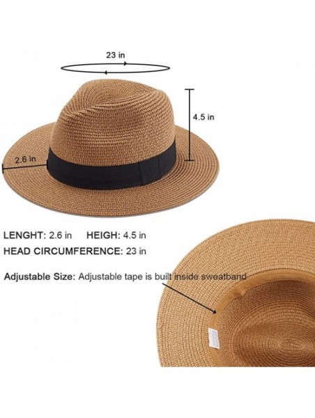 Sun Hats Beach Hats for Women- Summer Straw Hats Wide Brim Panama Hats with UV UPF 50+ Protection for Girls and Ladies - CJ19...