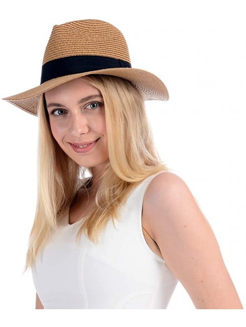 Sun Hats Beach Hats for Women- Summer Straw Hats Wide Brim Panama Hats with UV UPF 50+ Protection for Girls and Ladies - CJ19...